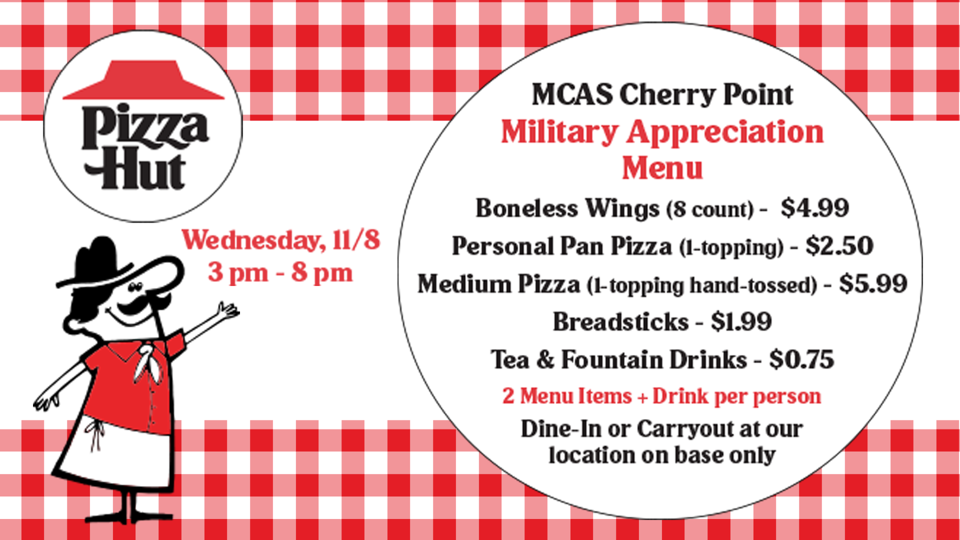 Cherry Point Pizza Hut Military Appreciation