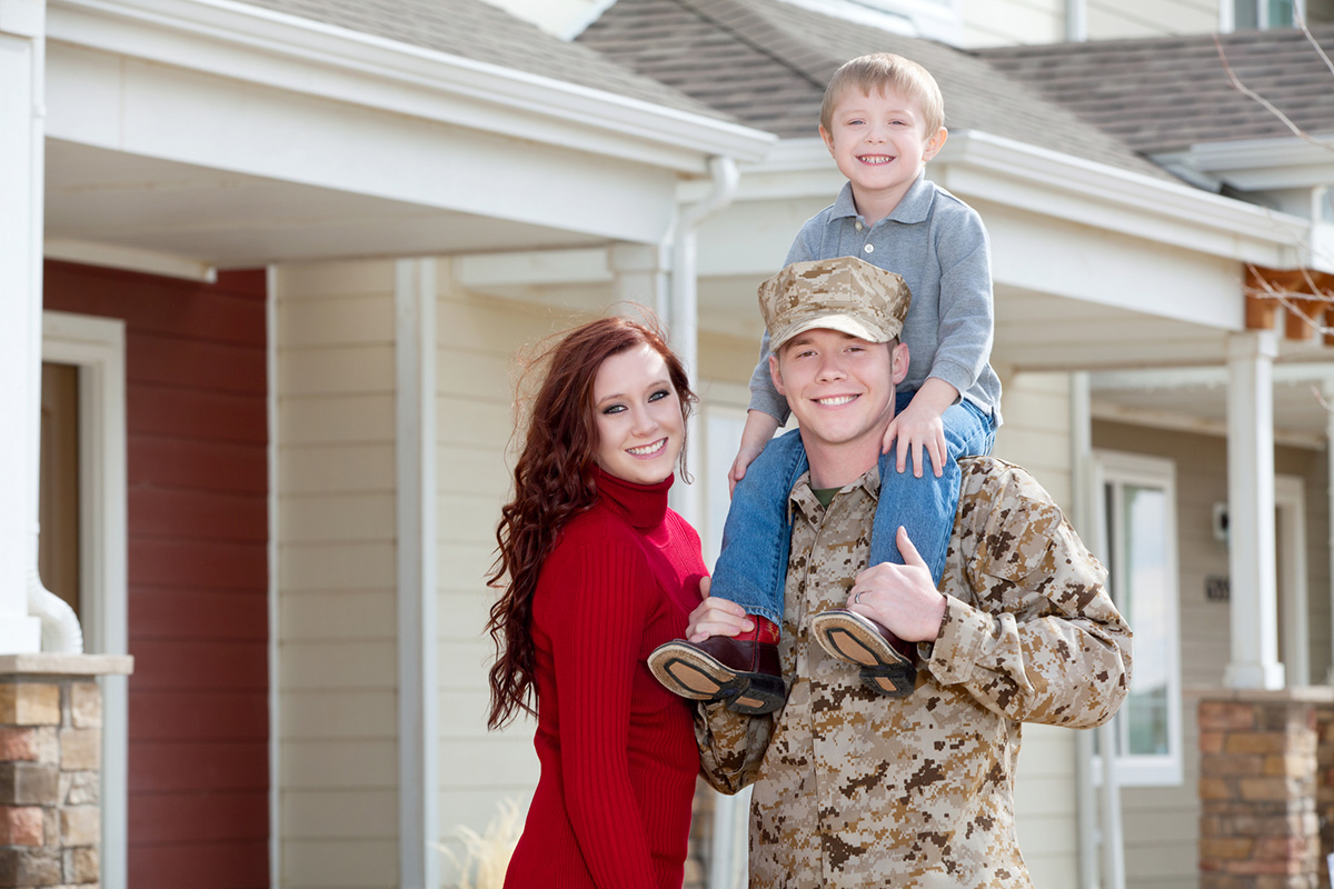 marine with family