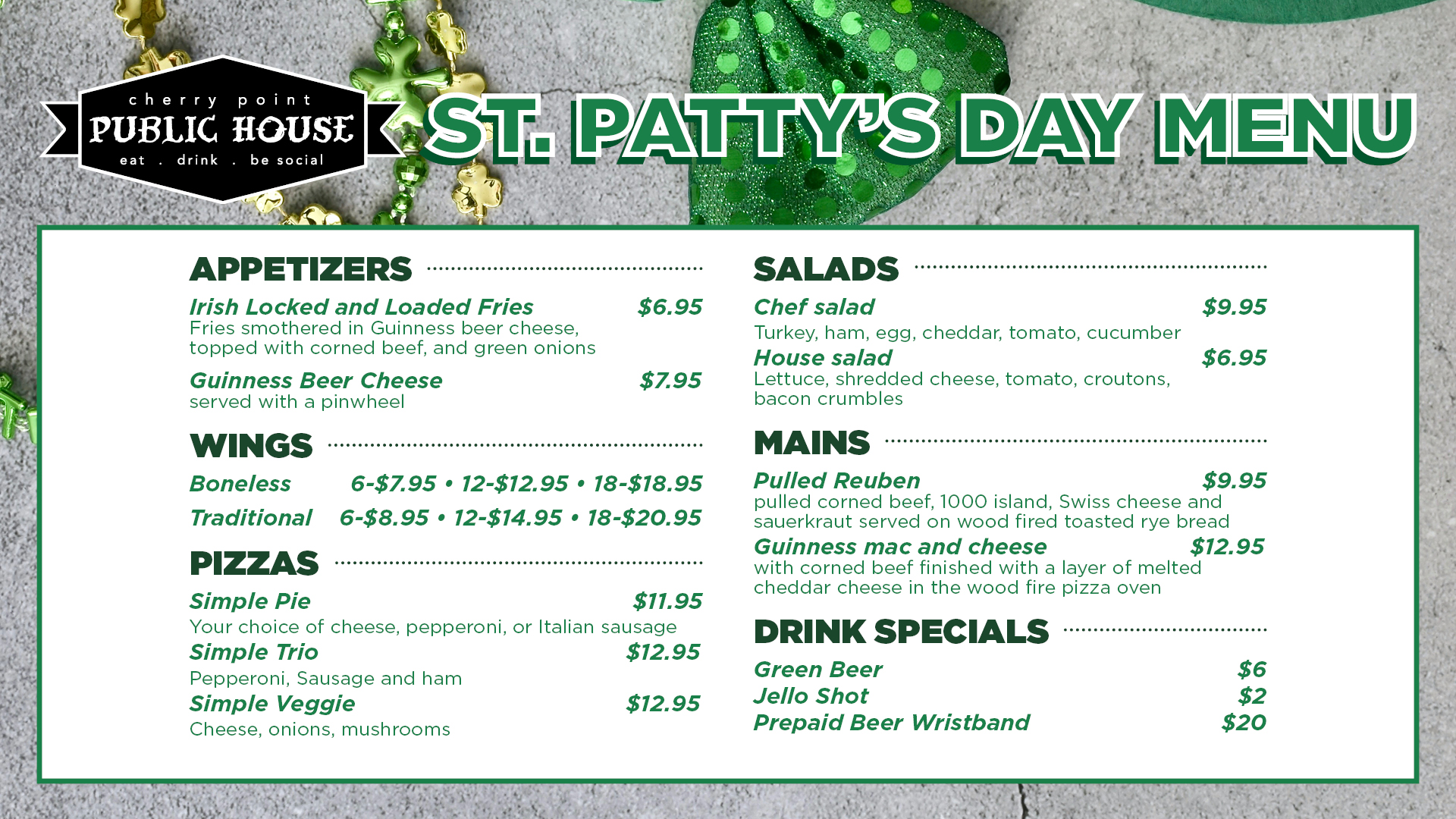 St. Patrick's Day Food Specials