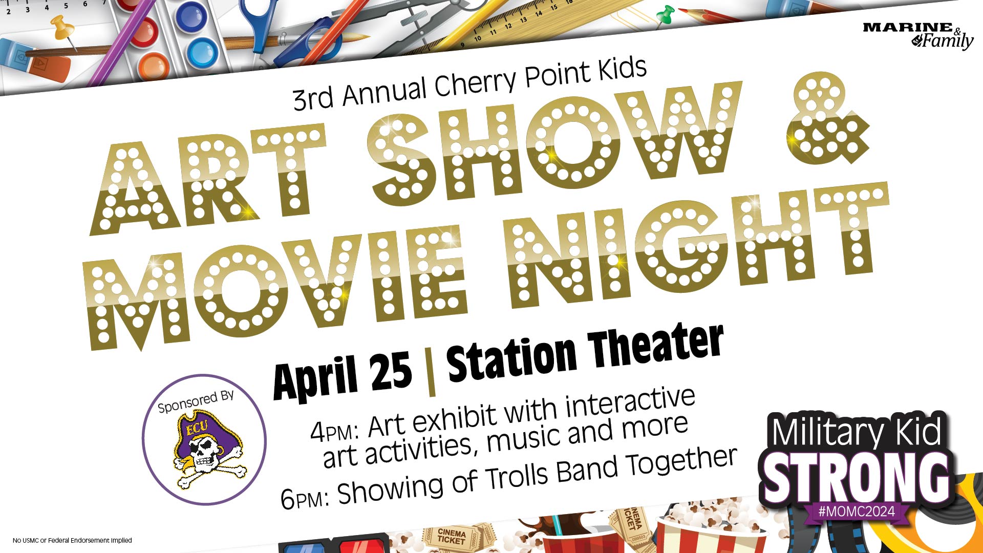 Cherry Point Kids Art Show & Movie Night